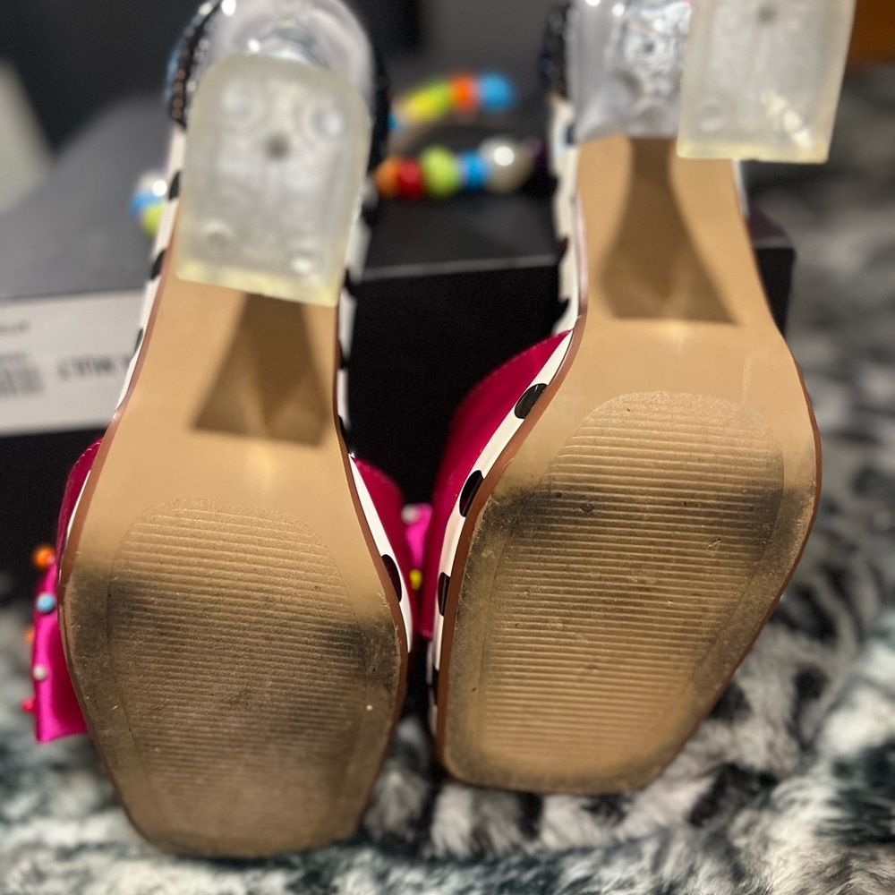 Betsey Johnson Pink Heels with Beaded Accents
